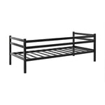 Single Daybed Metal Frame Sofa Premium Black Day Bed Steel Support - Furniture > Bedroom > Beds & Bed Frames