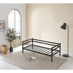 Single Daybed Metal Frame Sofa Premium Black Day Bed Steel Support - Furniture > Bedroom > Beds & Bed Frames