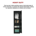 Single-Door Metal Tall Cabinet Shelf Storage for Home Office Gym - Furniture > Office
