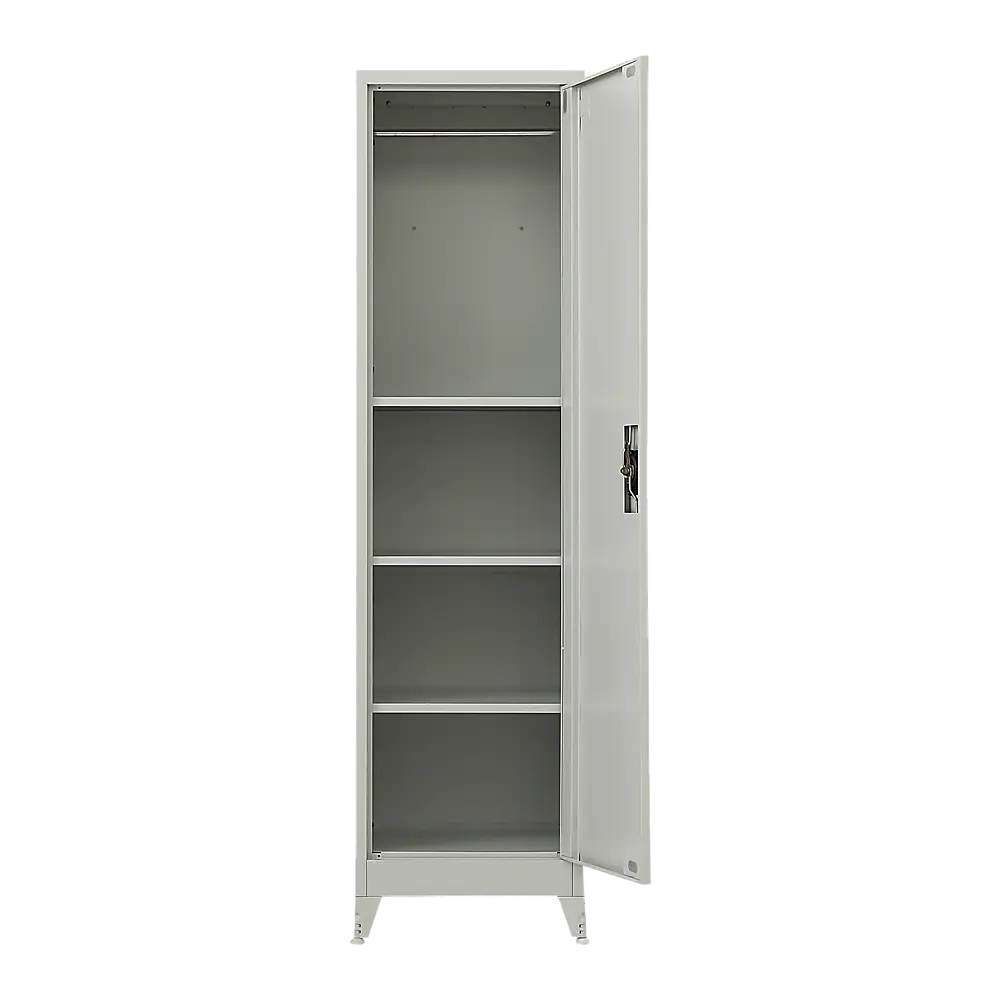 Single-Door Metal Tall Cabinet Shelf Storage for Home Office Gym - Furniture > Office