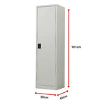 Single-Door Metal Tall Cabinet Shelf Storage for Home Office Gym - Furniture > Office