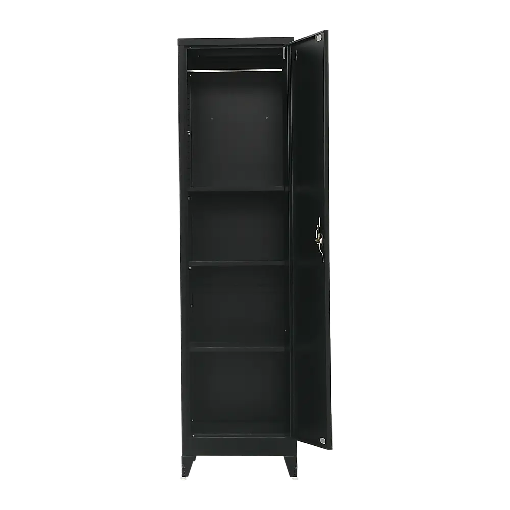 Single-Door Metal Tall Cabinet Shelf Storage for Home Office Gym - Furniture > Office