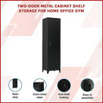 Single-Door Metal Tall Cabinet Shelf Storage for Home Office Gym - Furniture > Office