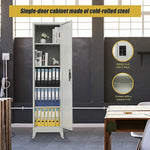 Single-Door Metal Tall Cabinet Shelf Storage for Home Office Gym - Furniture > Office