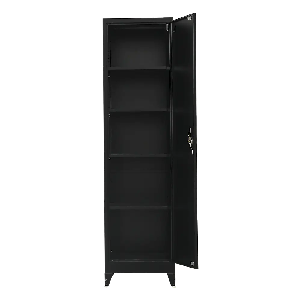 Single-Door Metal Tall Cabinet Shelf Storage for Home Office Gym - Furniture > Office
