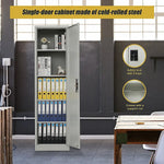 Single-Door Metal Tall Cabinet Shelf Storage for Home Office Gym - Furniture > Office