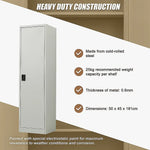 Single-Door Metal Tall Cabinet Shelf Storage for Home Office Gym - Furniture > Office