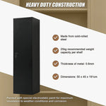 Single-Door Metal Tall Cabinet Shelf Storage for Home Office Gym - Furniture > Office