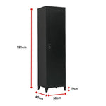 Single-Door Metal Tall Cabinet Shelf Storage for Home Office Gym - Furniture > Office