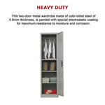 Single-Door Metal Tall Cabinet Shelf Storage for Home Office Gym - Furniture > Office