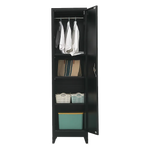 Single-Door Metal Tall Cabinet Shelf Storage for Home Office Gym - Furniture > Office
