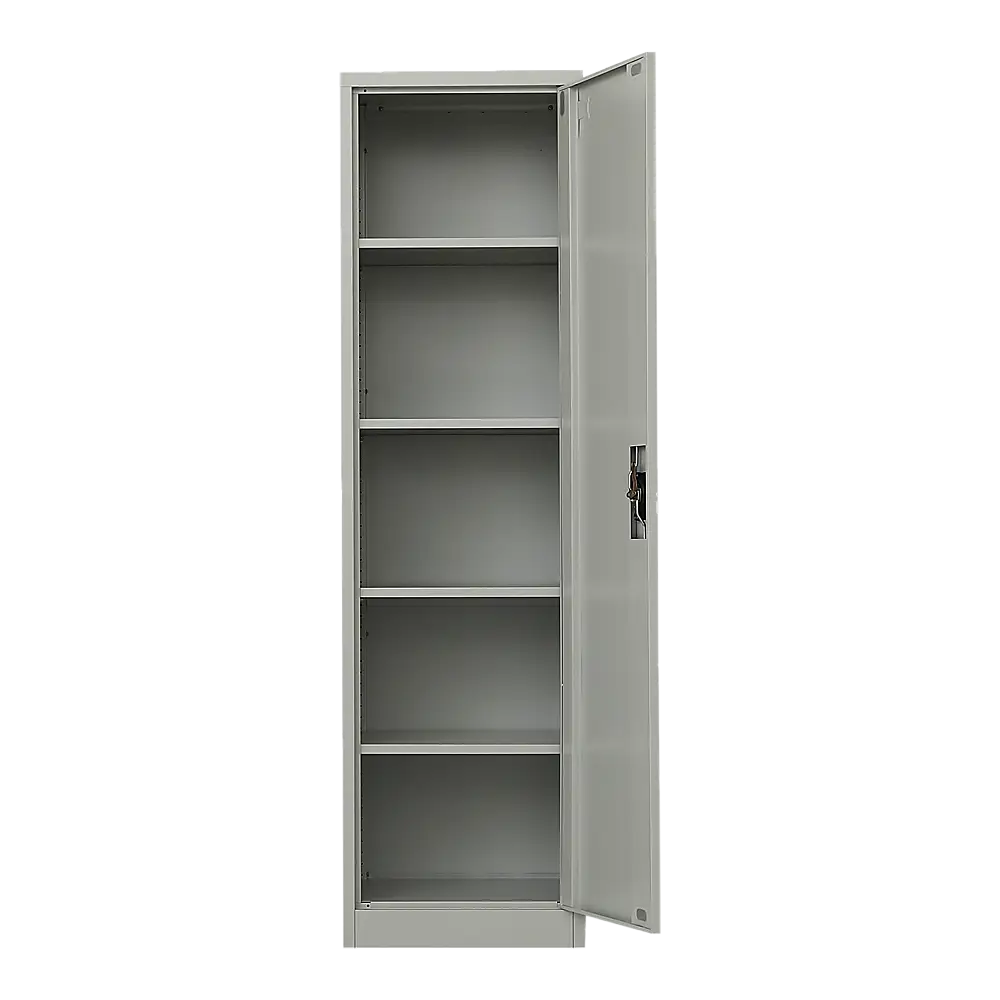 Single-Door Metal Tall Cabinet Shelf Storage for Home Office Gym - Furniture > Office