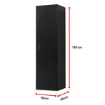 Single-Door Metal Tall Cabinet Shelf Storage for Home Office Gym - Furniture > Office