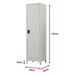 Single-Door Metal Tall Cabinet Shelf Storage for Home Office Gym - Furniture > Office