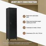 Single-Door Metal Tall Cabinet Shelf Storage for Home Office Gym - Furniture > Office