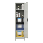 Single-Door Metal Tall Cabinet Shelf Storage for Home Office Gym - Furniture > Office