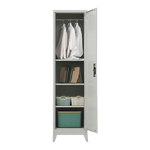 Single-Door Metal Tall Cabinet Shelf Storage for Home Office Gym - Furniture > Office