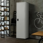 Single-Door Metal Tall Cabinet Shelf Storage for Home Office Gym - Furniture > Office