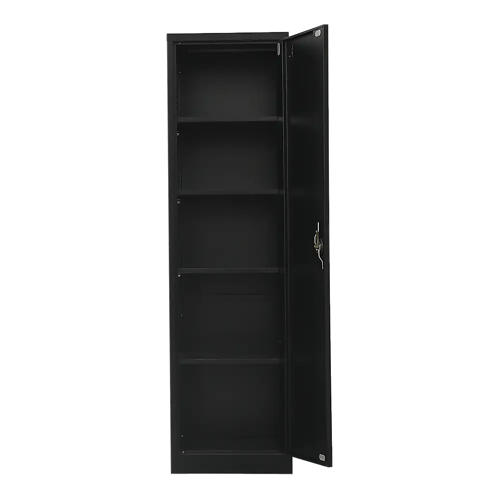 Single-Door Metal Tall Cabinet Shelf Storage for Home Office Gym - Furniture > Office