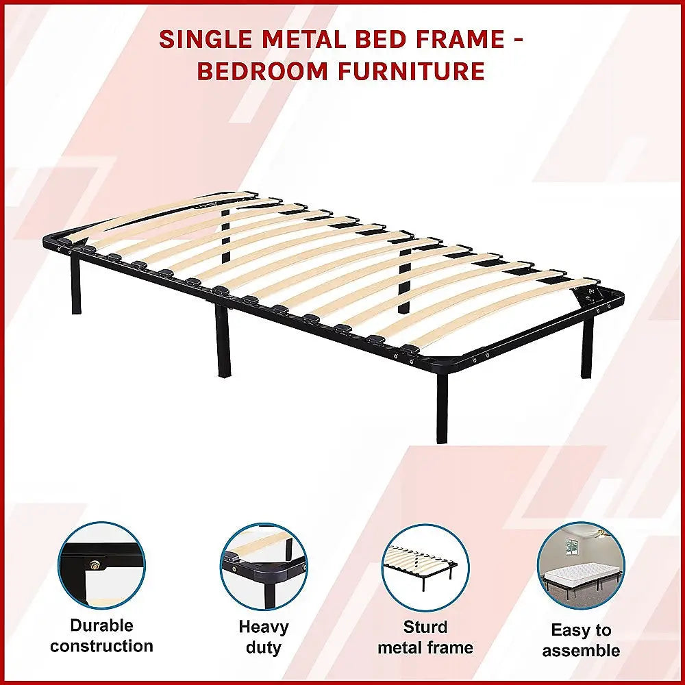 Single Metal Bed Frame - Bedroom Furniture - Furniture > Bedroom