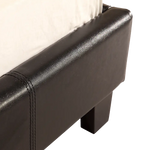 Single PU Leather Bed Frame Black - Furniture > Bedroom > Beds & Bed Frames