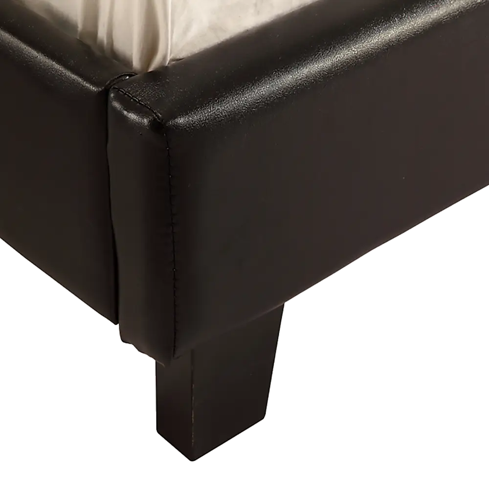 Single PU Leather Bed Frame Black - Furniture > Bedroom > Beds & Bed Frames