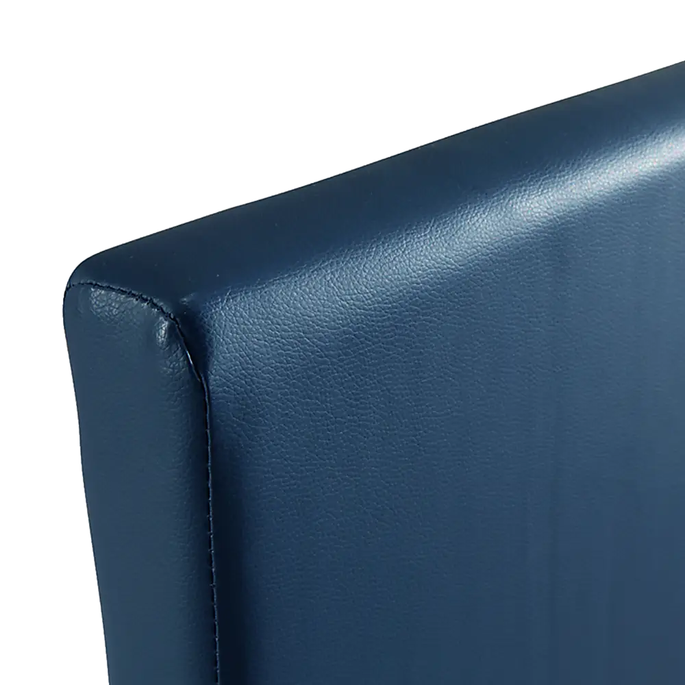 Single PU Leather Bed Frame Blue - Furniture > Bedroom