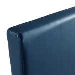 Single PU Leather Bed Frame Blue - Furniture > Bedroom