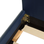 Single PU Leather Bed Frame Blue - Furniture > Bedroom