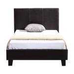 Single PU Leather Bed Frame Brown - Furniture > Bedroom > Beds & Bed Frames