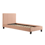 Single PU Leather Bed Frame Pink - Furniture > Bedroom