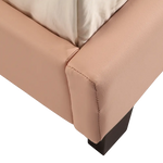 Single PU Leather Bed Frame Pink - Furniture > Bedroom