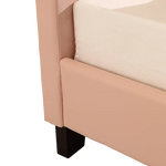 Single PU Leather Bed Frame Pink - Furniture > Bedroom