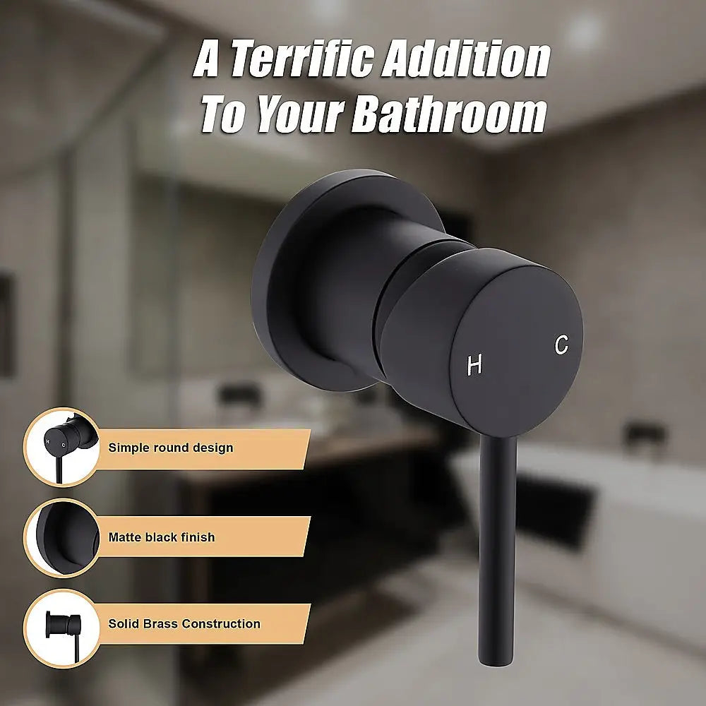 Single Round Shower Bath Mixer Tap Bathroom WATERMARK Approved - Furniture > Bathroom > Tap & Sink Accessories