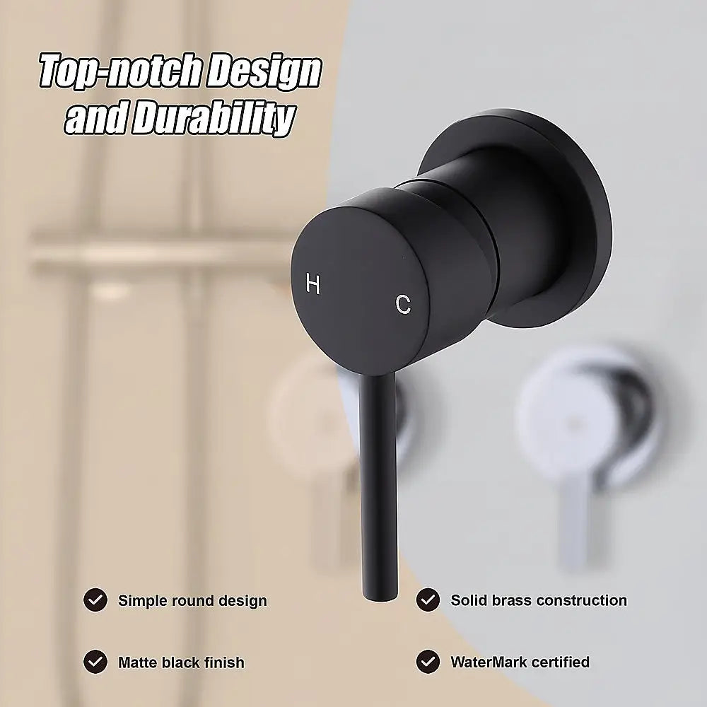 Single Round Shower Bath Mixer Tap Bathroom WATERMARK Approved - Furniture > Bathroom > Tap & Sink Accessories
