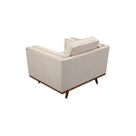 Single Seater Armchair Sofa Modern Lounge Accent Chair in Beige Fabric with Wooden Frame - Furniture > Sofas