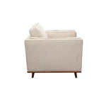 Single Seater Armchair Sofa Modern Lounge Accent Chair in Beige Fabric with Wooden Frame - Furniture > Sofas