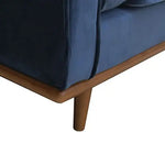 Single Seater Armchair Sofa Modern Lounge Accent Chair in Soft Blue Velvet with Wooden Frame - Furniture > Living Room