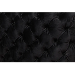 Single Seater Black Sofa Classic Armchair Button Tufted in Velvet Fabric with Metal Legs - Furniture > Sofas