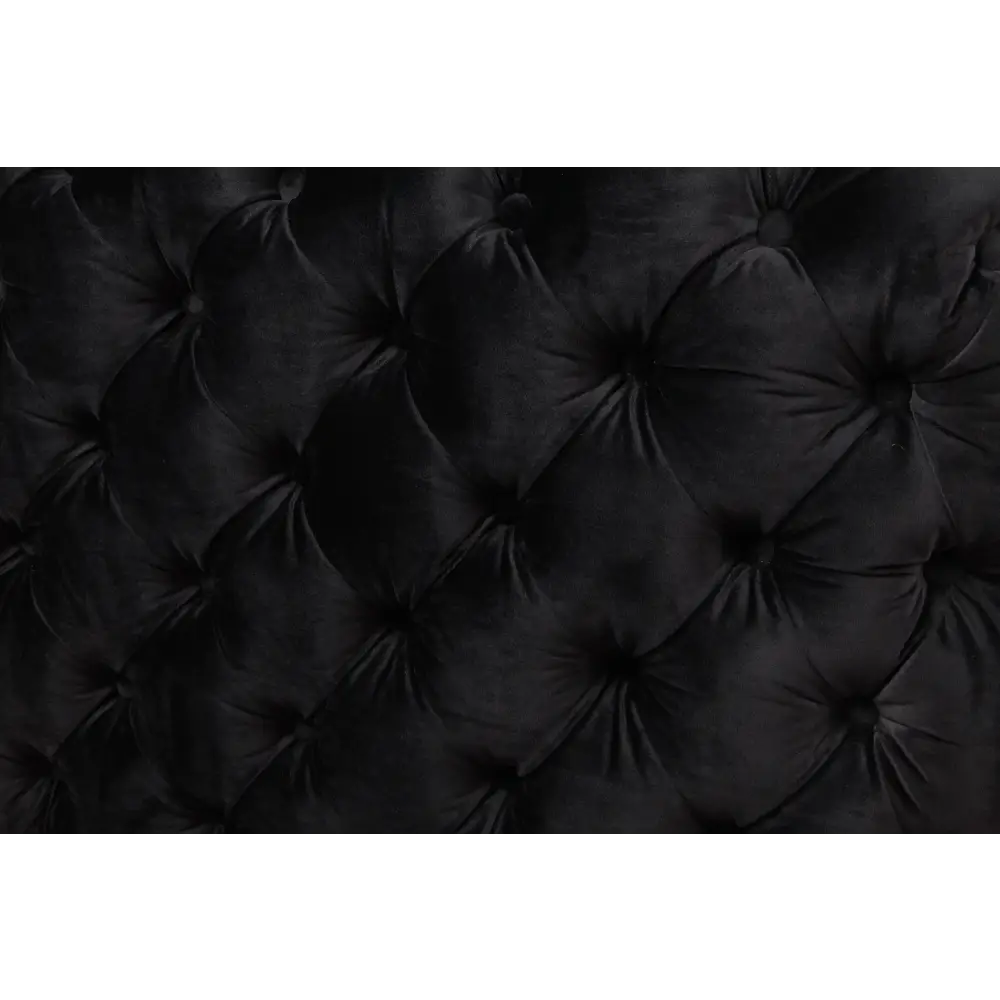 Single Seater Black Sofa Classic Armchair Button Tufted in Velvet Fabric with Metal Legs - Furniture > Sofas