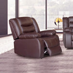 Single Seater Recliner Sofa Chair In Faux Leather Lounge Couch Armchair in Brown - Furniture > Living Room