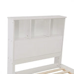Single Size Solid Pine Timber Bed Frame with Bookshelf Headboard- White - Baby & Kids > Kid’s Furniture