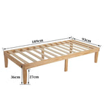 Single Size Warm Wooden Natural Bed Base Frame - Baby & Kids > Kid’s Furniture