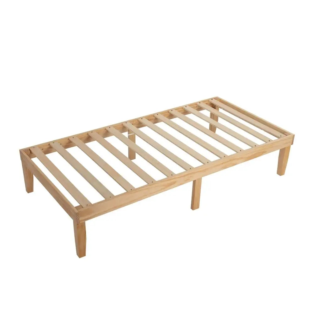 Single Size Warm Wooden Natural Bed Base Frame - Baby & Kids > Kid’s Furniture