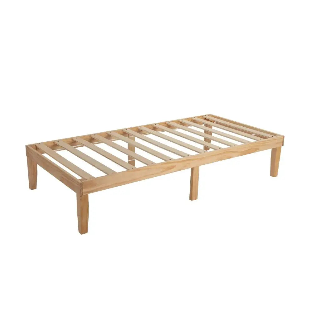 Single Size Warm Wooden Natural Bed Base Frame - Baby & Kids > Kid’s Furniture