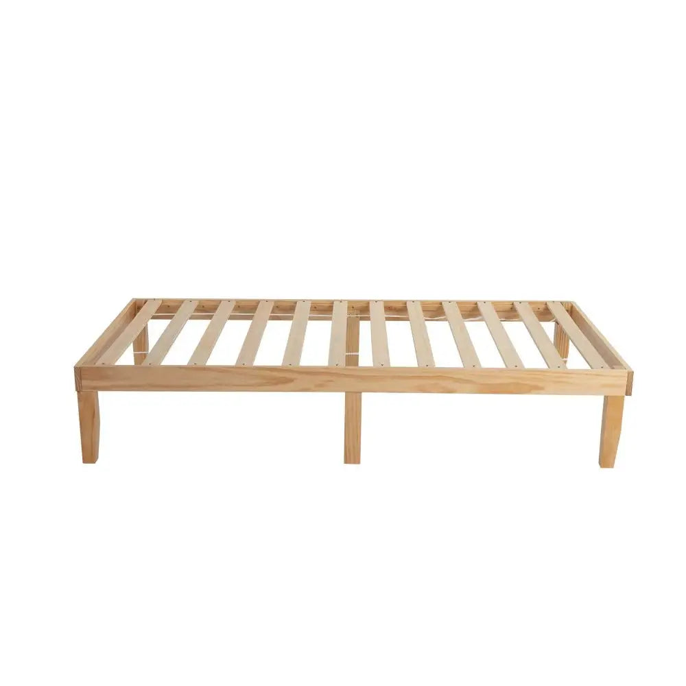 Single Size Warm Wooden Natural Bed Base Frame - Baby & Kids > Kid’s Furniture