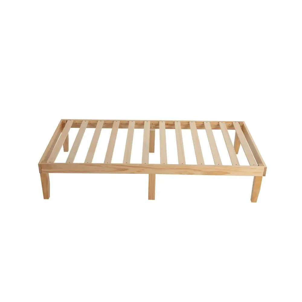 Single Size Warm Wooden Natural Bed Base Frame - Baby & Kids > Kid’s Furniture