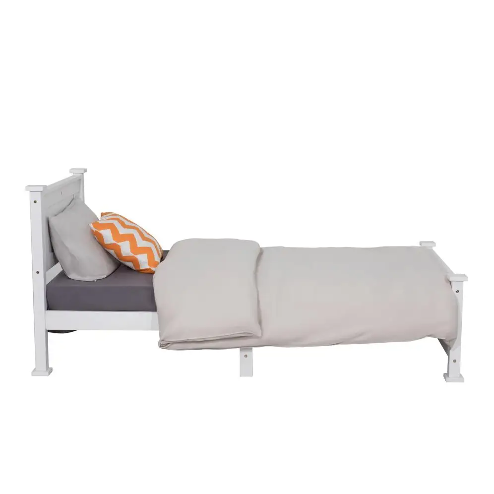 Single Solid Pine Timber Bed Frame-White - Baby & Kids > Kid’s Furniture