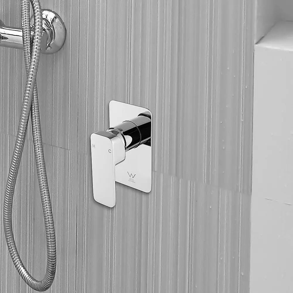 Single Square Shower Bath Mixer Tap Bathroom WATERMARK Approved in Chrome - Furniture > Bathroom > Tap & Sink