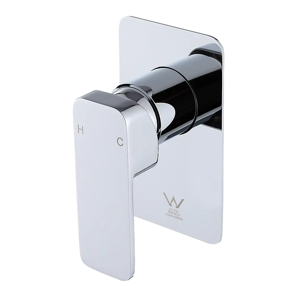 Single Square Shower Bath Mixer Tap Bathroom WATERMARK Approved in Chrome - Furniture > Bathroom > Tap & Sink